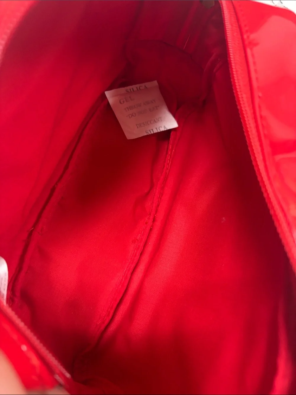 Christian Lacroix Red Patent Embossed Cosmetic Pouch